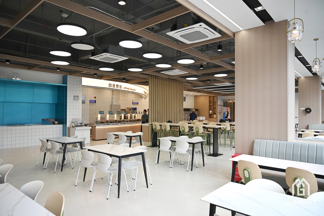 零壹科技园员工食堂设计完工实景照 零壹科技园员工食堂设计完工实景照