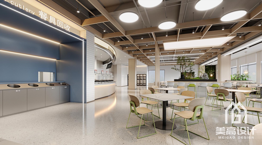 科技企业员工食堂设计效果图-就餐区回收区 科技企业员工食堂设计效果图-就餐区回收区