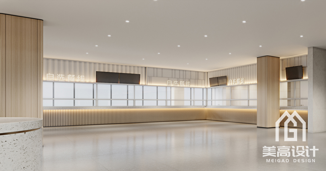 企业员工食堂装修设计效果图 企业员工食堂装修设计效果图