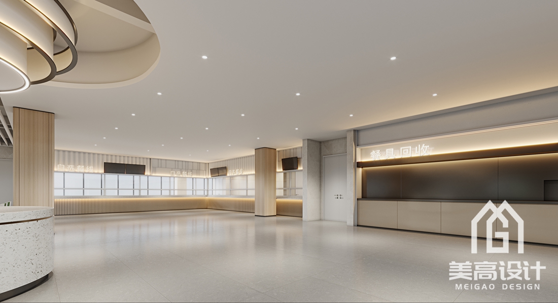 企业员工食堂装修设计效果图 企业员工食堂装修设计效果图