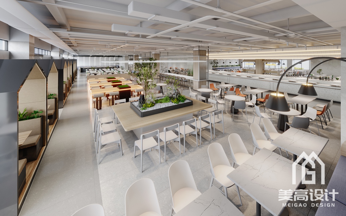 企业员工食堂装修设计效果图 企业员工食堂装修设计效果图