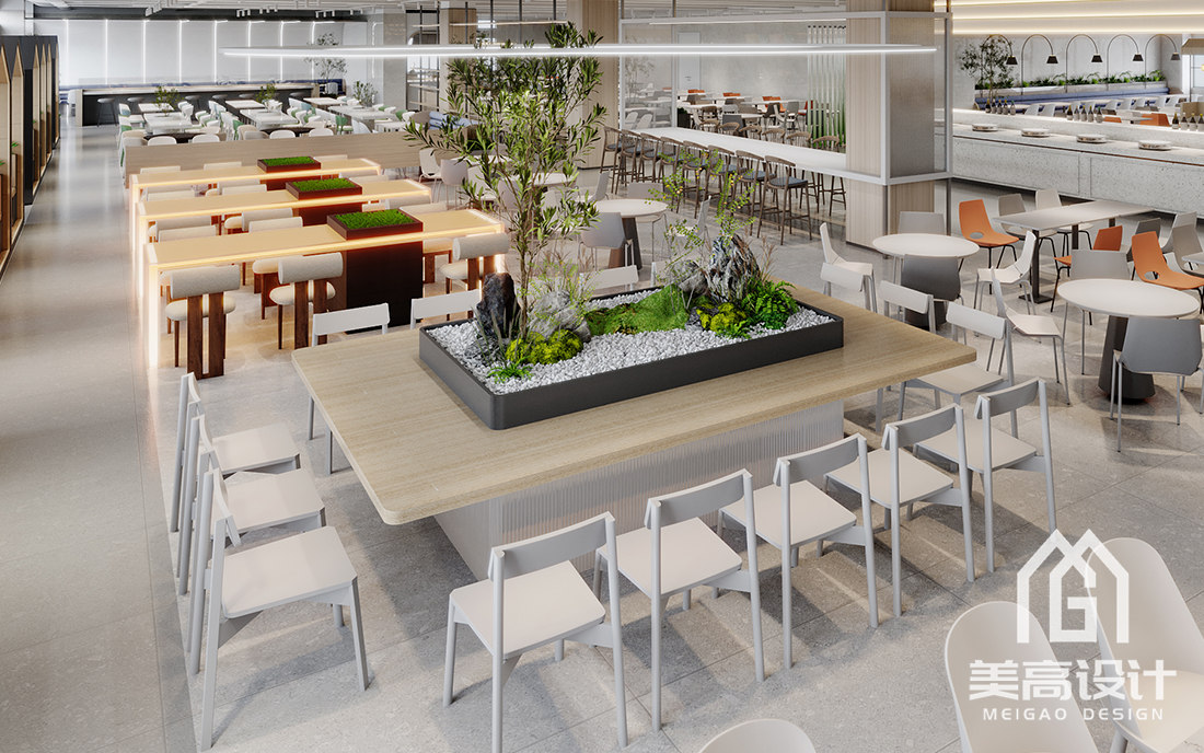 企业员工食堂装修设计效果图 企业员工食堂装修设计效果图