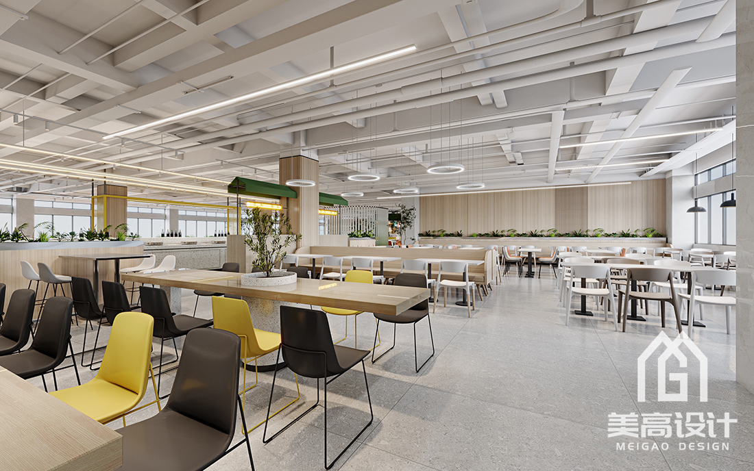 企业员工食堂装修设计效果图 企业员工食堂装修设计效果图