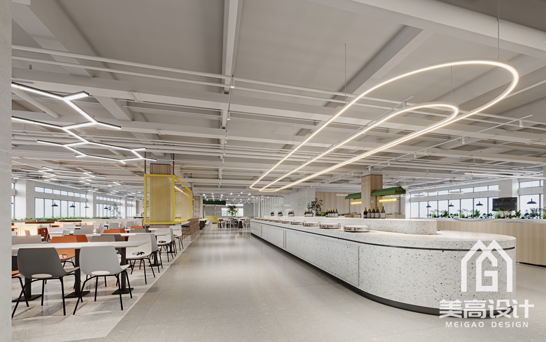 企业员工食堂装修设计效果图 企业员工食堂装修设计效果图