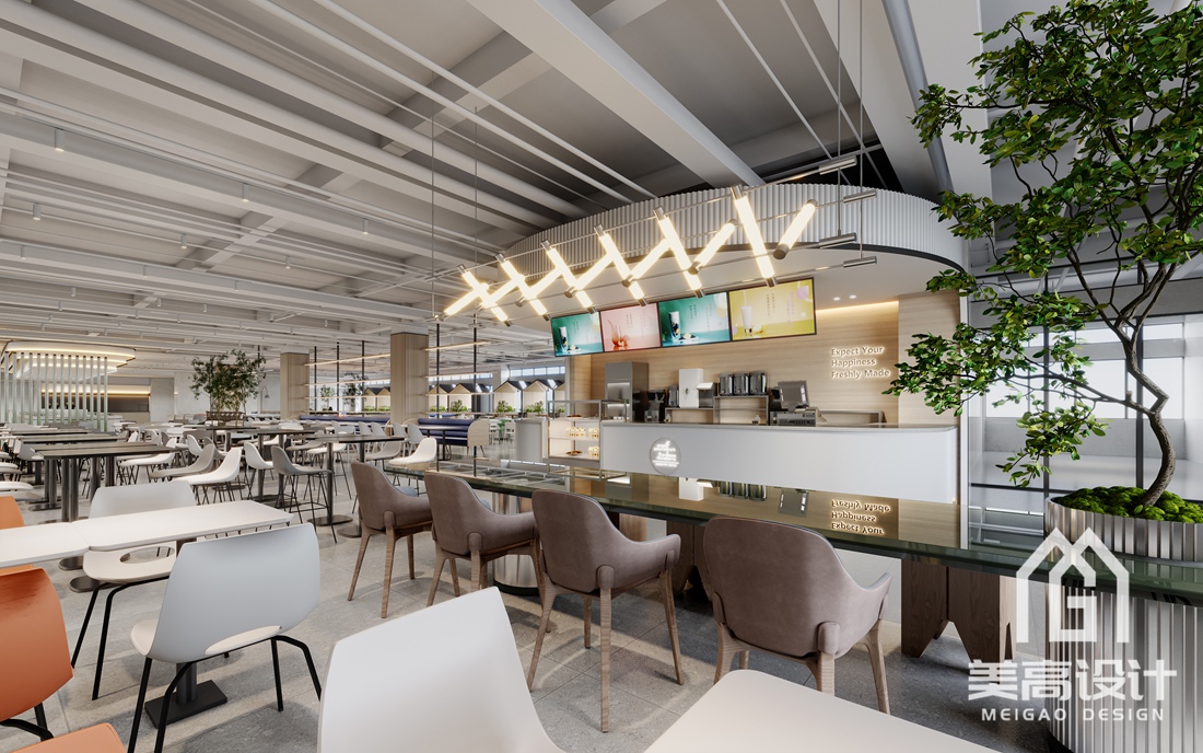 企业员工食堂装修设计效果图 企业员工食堂装修设计效果图
