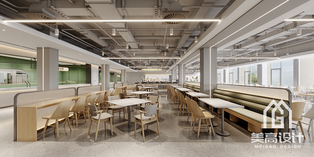 工厂食堂装修设计-中间用餐区