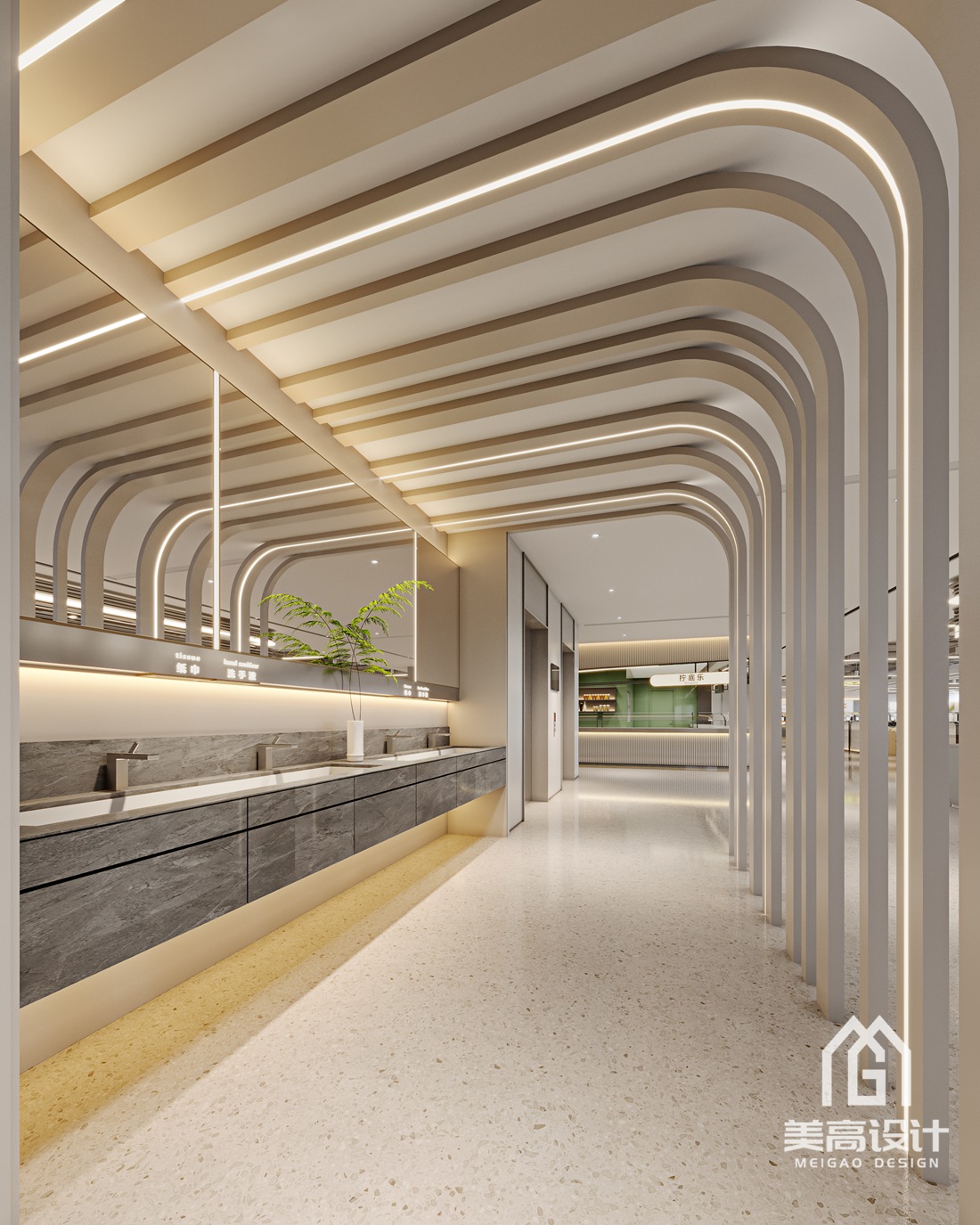 工厂食堂装修设计-洗手区