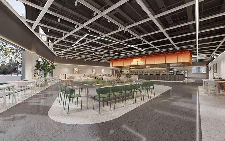 徐福记一厂食堂 | 现代简约员工餐厅设计案例