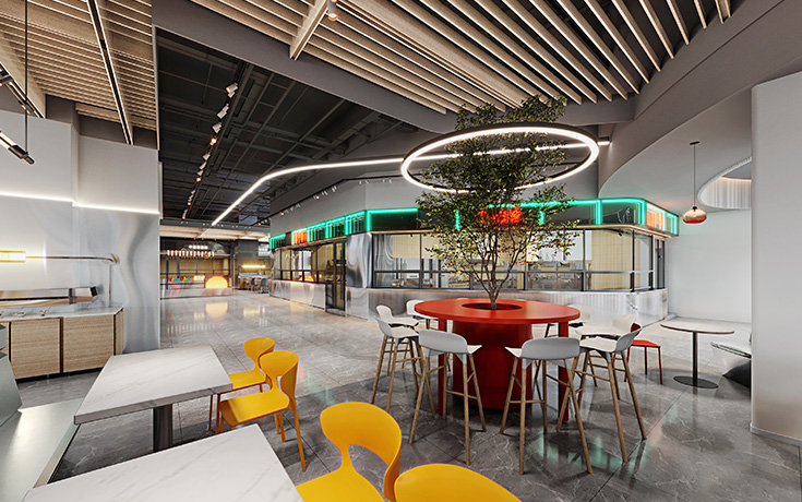 西安国企科技园 | 工业风员工食堂设计案例