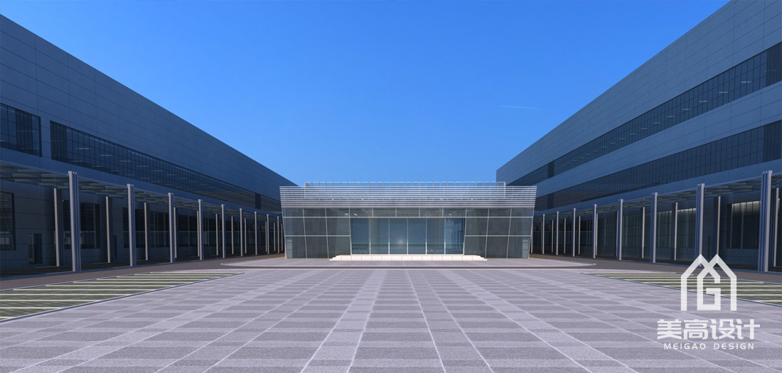 公牛集团宁波总部双层员工食堂设计-食堂正门