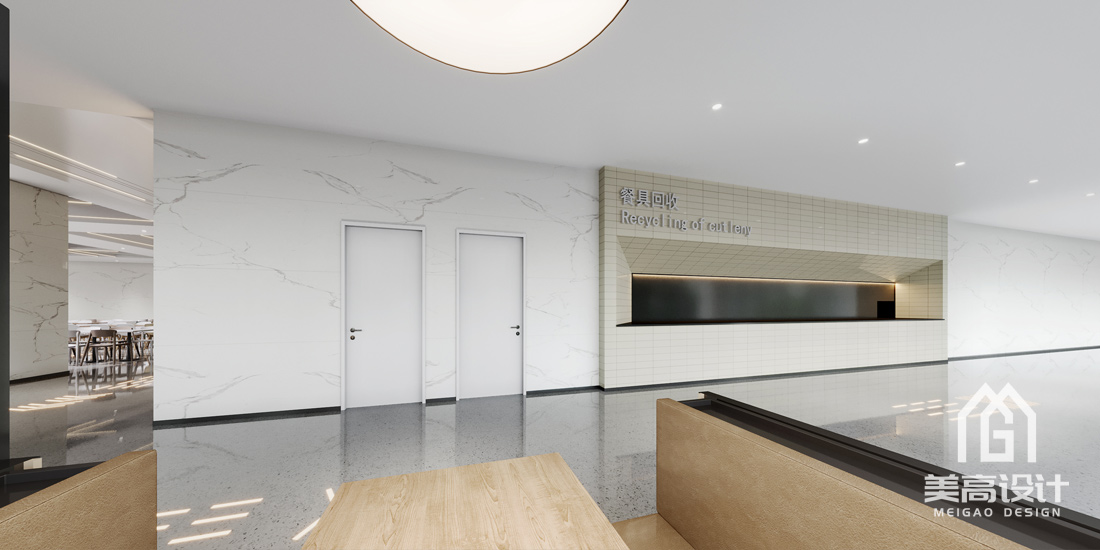 公牛集团宁波总部双层员工食堂设计-一层餐具回收区.jpg