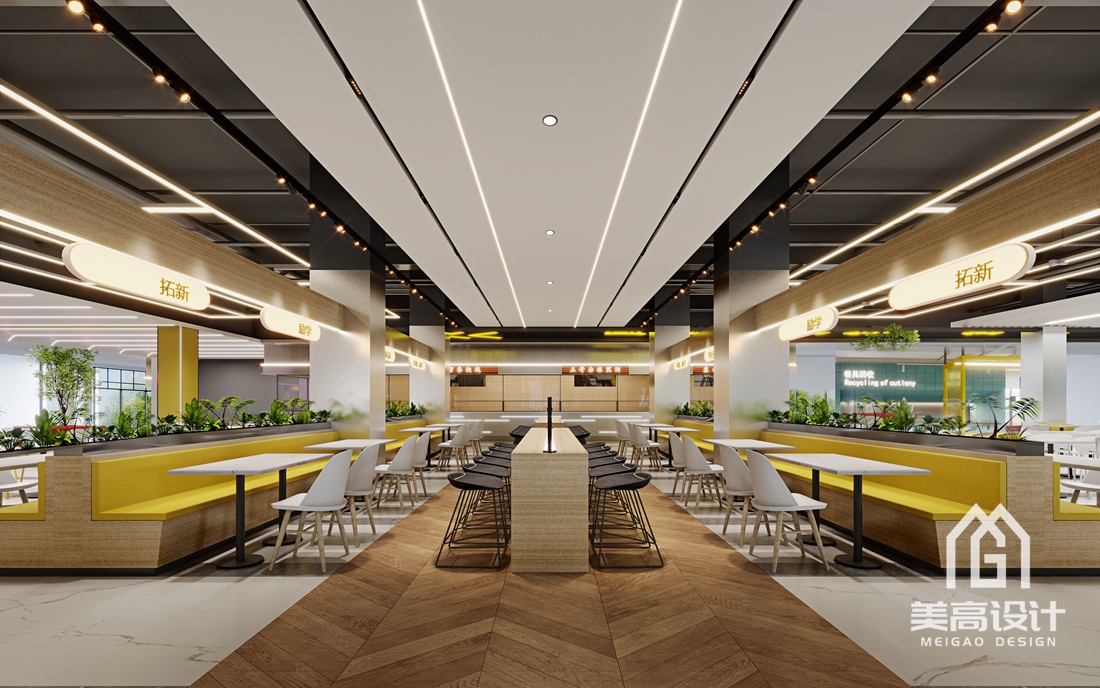广东财经大学学生食堂设计效果图_ 一层餐区_大区