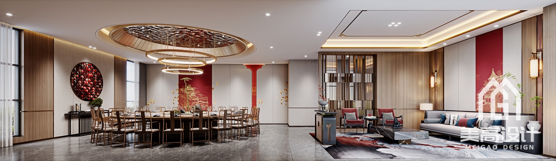 广东财经大学学生食堂设计效果图_二层包房