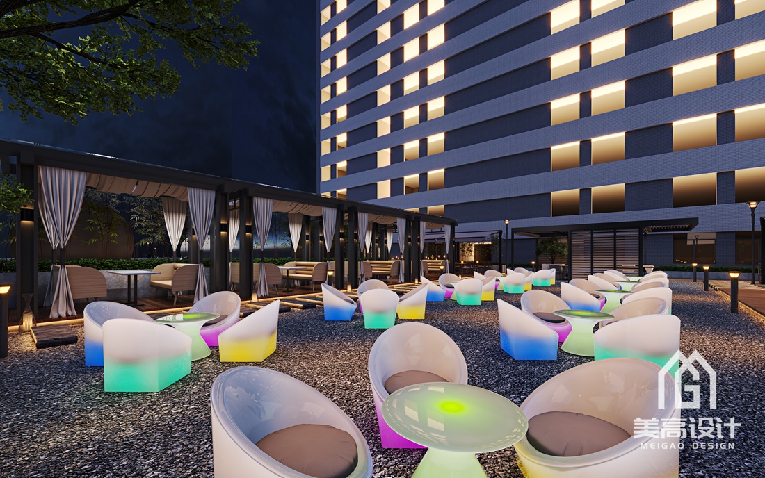 广东财经大学第四食堂露台餐厅设计-网红区