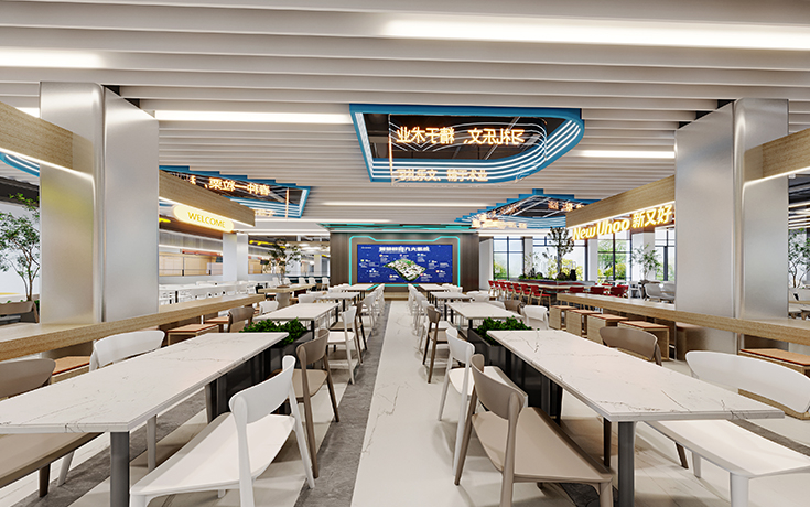 广东财经大学学生食堂设计｜高校食堂 + 露台餐厅