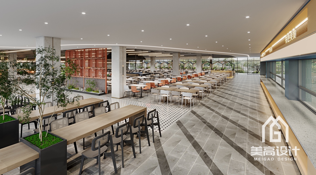 大学食堂装修设计案例-河源职业技术学院-河源职业技术学院-小档口