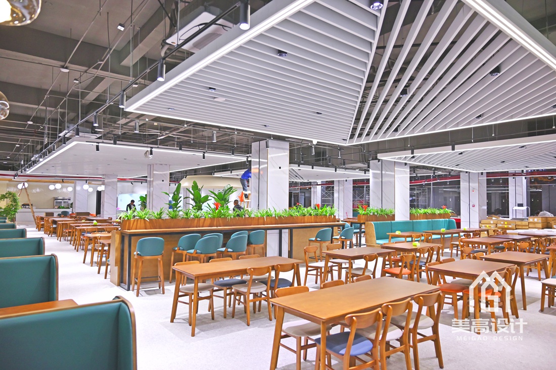 企业员工食堂装修实景照