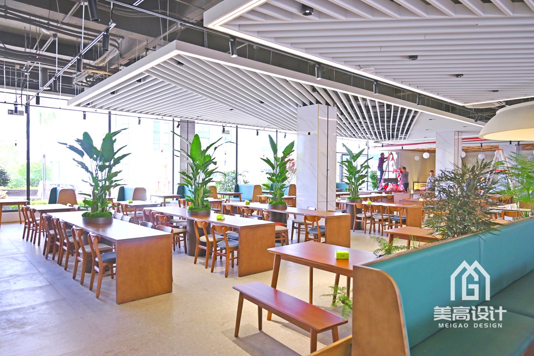 企业员工食堂装修实景照