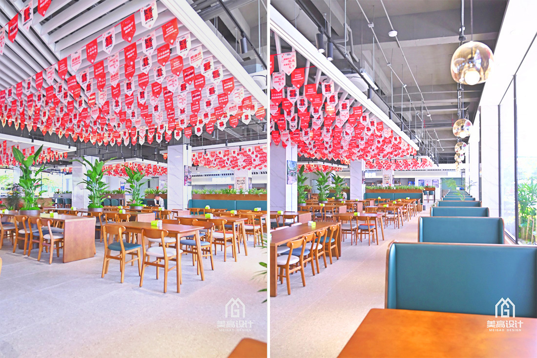 企业员工食堂装修实景照