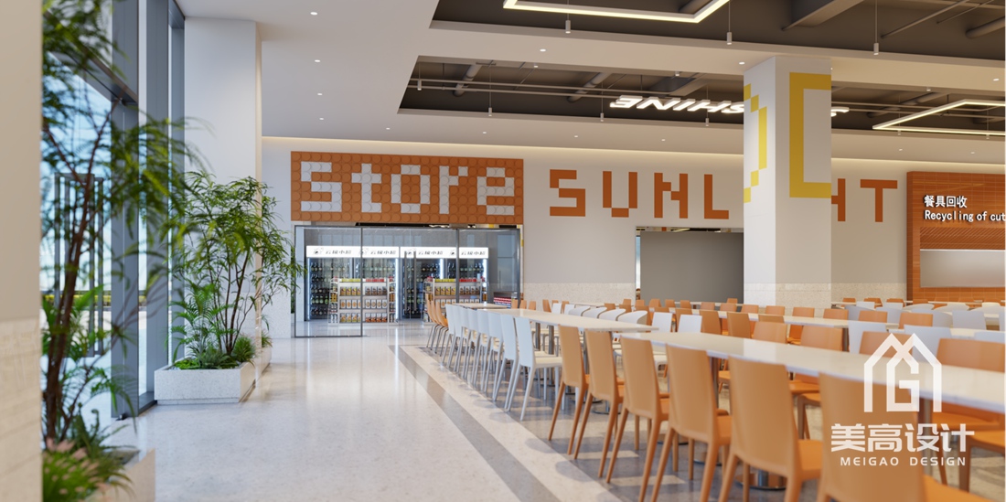 阳光学院滨海校区 7 号楼食堂设计-一楼