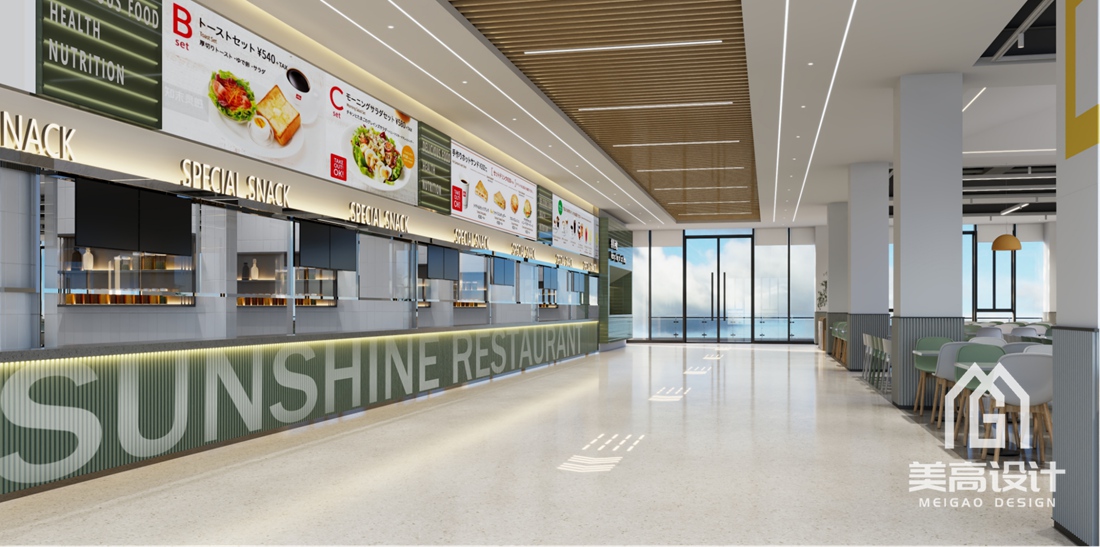 阳光学院滨海校区 7 号楼食堂设计-二楼